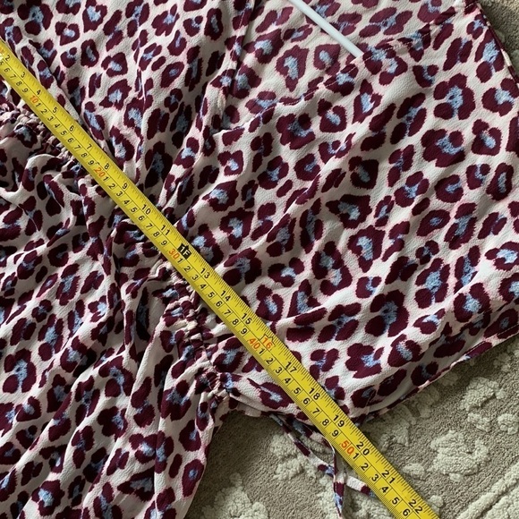 A New Day leopard purple printed midi maxi‎ dress size Small tie waist boho - Picture 10 of 13